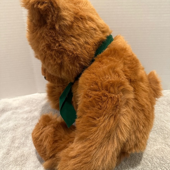 1987 Vintage GUND JC PENNY Teddy Bear - Green Ribbon Plush - 22" Tall - Gold Tag - Picture 3 of 10
